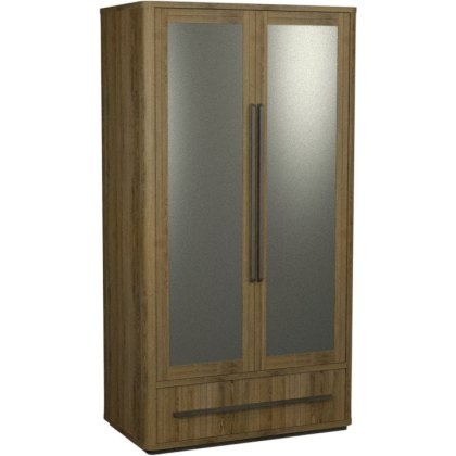 Luma Knotty Oak & Weathered Oak Double Wardrobe