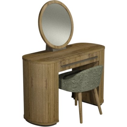Luma Knotty Oak & Weathered Oak Stool - Pearl Velvet Fabric