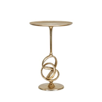 60cm Gold Twisted Metal Accent Table