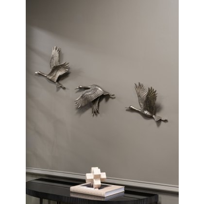 Cranes Trio Cast Aluminium Wall Art