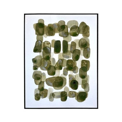 62x82 Framed Abstract Canvas Green