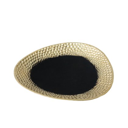 35cm Black and Textured Light Gold Metal Dish