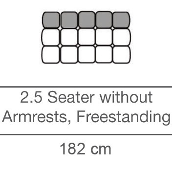 Kingsley 2.5 Seater without Armrests - Free-Standing (182cm) by 3C Candy Kingsley 2.5 Seater without Armrests - Free-Standing (182cm) by 3C Candy