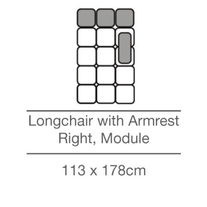 Kingsley Longchair with Armrest Right Module (113cm x 178cm) by 3C Candy Kingsley Longchair with Armrest Right Module (113cm x 178cm) by 3C Candy