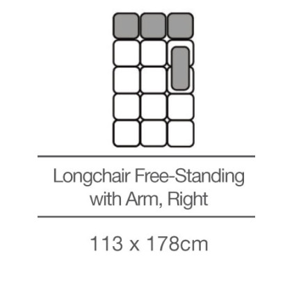 Kingsley Free-Standing Longchair with Armrest Right (113cm x 178cm) by 3C Candy Kingsley Free-Standing Longchair with Armrest Right (113cm x 178cm) by 3C Candy
