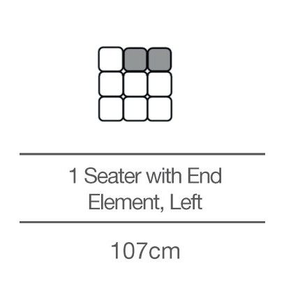 Kingsley 1 Seater with End Element - Left (107cm) by 3C Candy Kingsley 1 Seater with End Element - Left (107cm) by 3C Candy