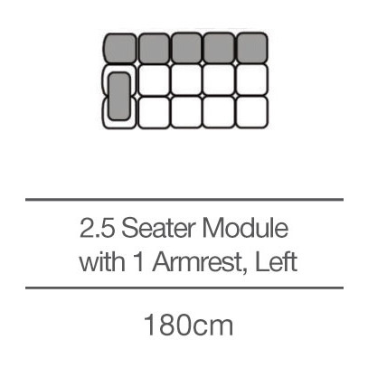 Kingsley 2.5 Seater Module with Armrest - Left (180cm) by 3C Candy Kingsley 2.5 Seater Module with Armrest - Left (180cm) by 3C Candy