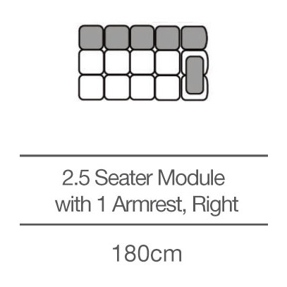 Kingsley 2.5 Seater Module with Armrest - Right (180cm) by 3C Candy Kingsley 2.5 Seater Module with Armrest - Right (180cm) by 3C Candy