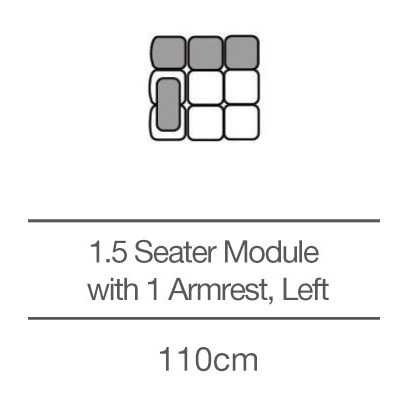Kingsley 1.5 Seater with Armrest - Left (110cm) by 3C Candy Kingsley 1.5 Seater with Armrest - Left (110cm) by 3C Candy