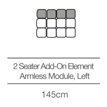 Kingsley 2 Seater Armless Sofa Add-On Module - Left (145cm) by 3C Candy Kingsley 2 Seater Armless Sofa Add-On Module - Left (145cm) by 3C Candy