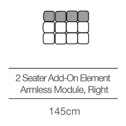 Kingsley 2 Seater Armless Sofa Add-On Module - Right (145cm) by 3C Candy Kingsley 2 Seater Armless Sofa Add-On Module - Right (145cm) by 3C Candy