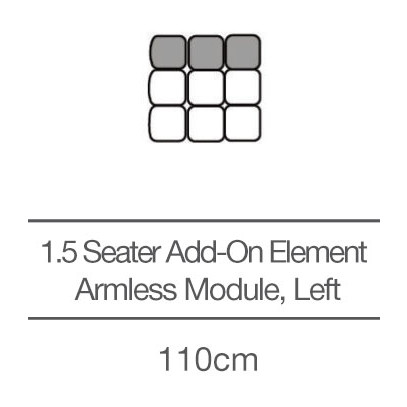 Kingsley 1.5 Seater without Armrests Add-On Module - Left (110cm) by 3C Candy Kingsley 1.5 Seater without Armrests Add-On Module - Left (110cm) by 3C Candy