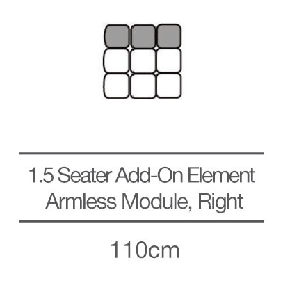 Kingsley 1.5 Seater without Armrests Add-On Module - Right (110cm) by 3C Candy Kingsley 1.5 Seater without Armrests Add-On Module - Right (110cm) by 3C Candy