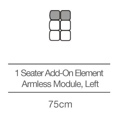 Kingsley 1 Seater without Armrests Add-On Module - Left (75cm) by 3C Candy Kingsley 1 Seater without Armrests Add-On Module - Left (75cm) by 3C Candy