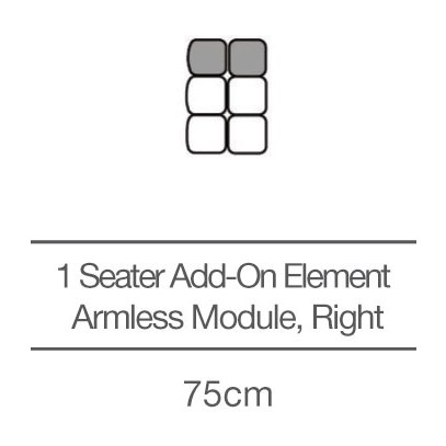 Kingsley 1 Seater without Armrests Add-On Module - Right (75cm) by 3C Candy Kingsley 1 Seater without Armrests Add-On Module - Right (75cm) by 3C Candy