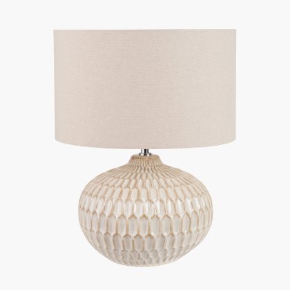 Cassius Warm White Textured Glazed Lamp
