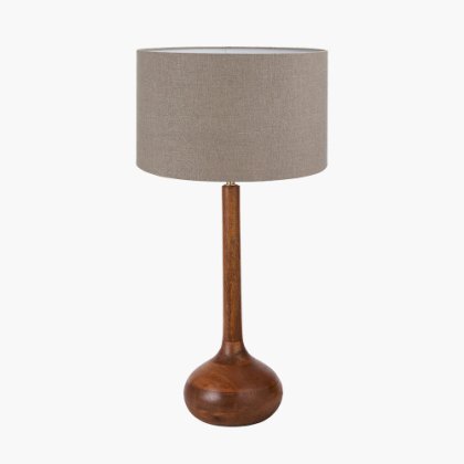 Toma Oiled Wood Tall Neck Table Lamp
