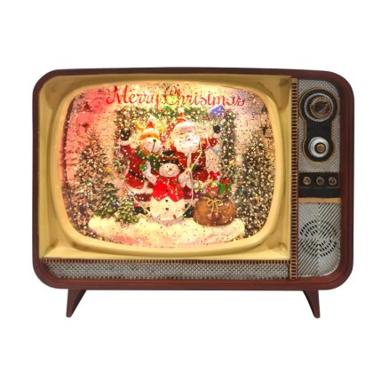 LED Santa TV Spinner 21cms