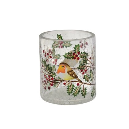 Robin & Holly Tealight 7cm