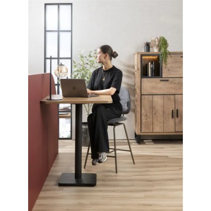 Brest 75 x 75cm Bar Table (92cm High) - Vintage Oak Natural Top & Black Frame - by Habufa Brest 75 x 75cm Bar Table (92cm High) - Vintage Oak Natural Top & Black Frame - by Habufa