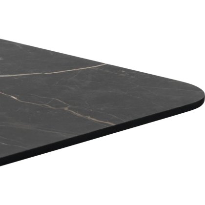 Brest 75 x 75cm Bar Table (92cm High) - Marble Onyx Top & Black Frame - by Habufa Brest 75 x 75cm Bar Table (92cm High) - Marble Onyx Top & Black Frame - by Habufa