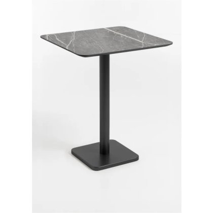 Brest 75 x 75cm Bar Table (92cm High) - Marble Light Grey Top & Black Frame - by Habufa Brest 75 x 75cm Bar Table (92cm High) - Marble Light Grey Top & Black Frame - by Habufa
