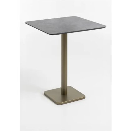 Brest 75 x 75cm Bar Table (92cm High) - Stone Anthracite Top & Gold Frame - by Habufa Brest 75 x 75cm Bar Table (92cm High) - Stone Anthracite Top & Gold Frame - by Habufa