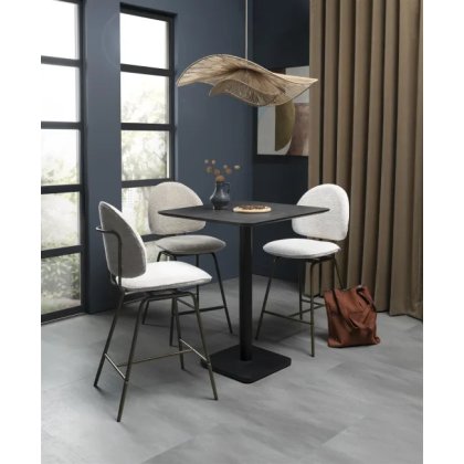 Brest 75 x 75cm Bar Table (92cm High) - Stone Anthracite Top & Black Frame - by Habufa Brest 75 x 75cm Bar Table (92cm High) - Stone Anthracite Top & Black Frame - by Habufa