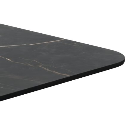 Brest 120 x 75cm Bar Table (92cm High) - Marble Onyx Top & Black Frame - by Habufa Brest 120 x 75cm Bar Table (92cm High) - Marble Onyx Top & Black Frame - by Habufa