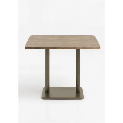 Brest 120 x 75cm Bar Table (92cm High) - Vintage Oak Natural Top & Gold Frame by Habufa Brest 120 x 75cm Bar Table (92cm High) - Vintage Oak Natural Top & Gold Frame by Habufa