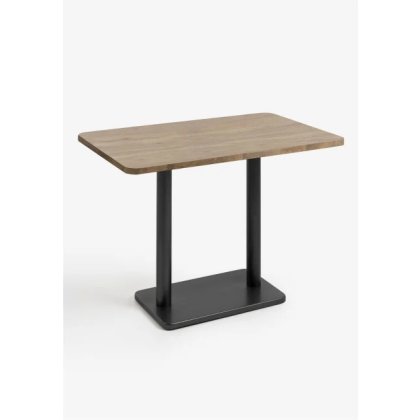 Brest 120 x 75cm Bar Table (92cm High) - Vintage Oak Natural Top & Black Frame - by Habu Brest 120 x 75cm Bar Table (92cm High) - Vintage Oak Natural Top & Black Frame - by Habu