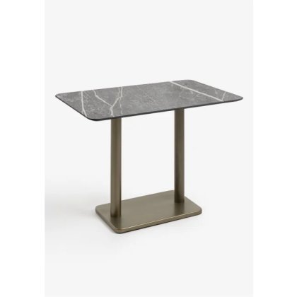 Brest 120 x 75cm Bar Table (92cm High) - Marble Light Grey Top & Gold Frame - by Habufa Brest 120 x 75cm Bar Table (92cm High) - Marble Light Grey Top & Gold Frame - by Habufa