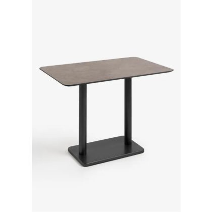 Brest 120 x 75cm Bar Table (92cm High) - Stone Rust Top & Black Frame - by Habufa Brest 120 x 75cm Bar Table (92cm High) - Stone Rust Top & Black Frame - by Habufa