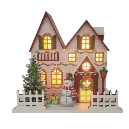 LED Christmas House White 24x22cm