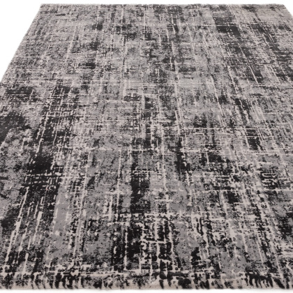 Kuza Abstract Black Rug by Asiatic