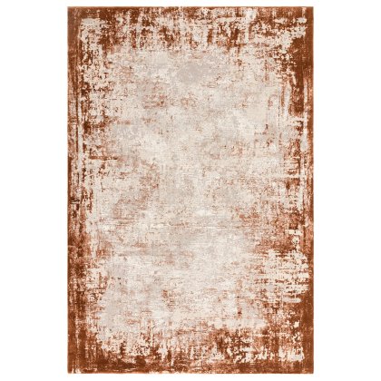 Kuza Border Terracotta Rug by Asiatic