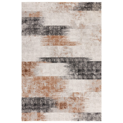 Kuza Lines Terracotta Rug by Asiatic