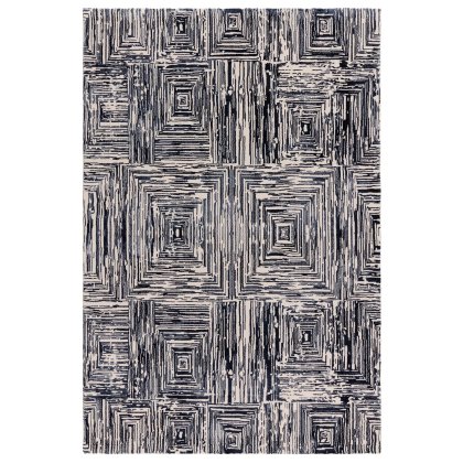 Kuza Portrait Navy Rug by Asiatic