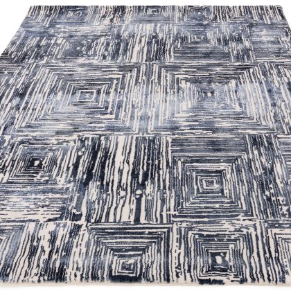 Kuza Portrait Navy Rug by Asiatic
