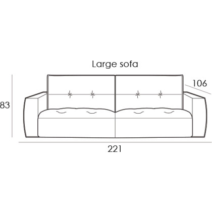 Gravina Large Sofa - Slim Arm Version (221cm) by Italia Living