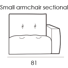 Gravina Small Armchair Section Left - Slim Arm Version (81cm) by Italia Living