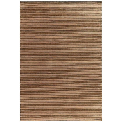Kuza Plain Stripe Terracota Rug By Asiatic