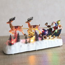 LED Santa Sleigh 39x21cm