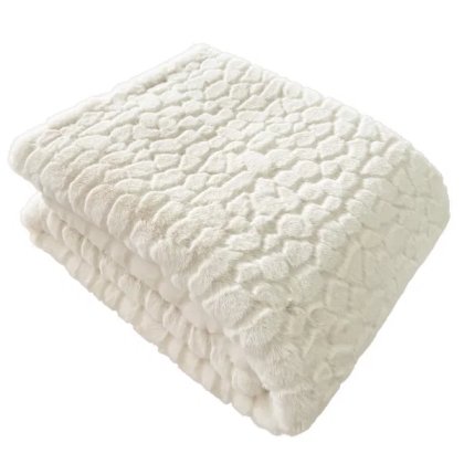 Cloud Design Faux Fur Throw Ivory 150 x 200
