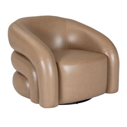 Rocco Swivel Lounge Chair (Taupe PU Leather)