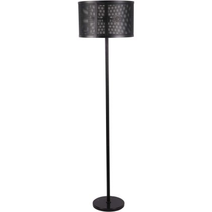 Storm Mesh Black Floor Lamp With Shade