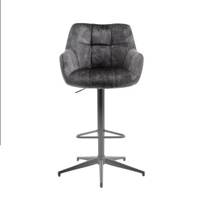 Mila Swivel Gas Lift Bar Stool (Charcoal)