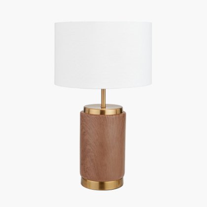 Cara Wood Effect Ceramic Table Lamp