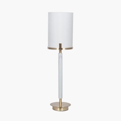 Champagne Gold Metal & Marble Effect Table Lamp