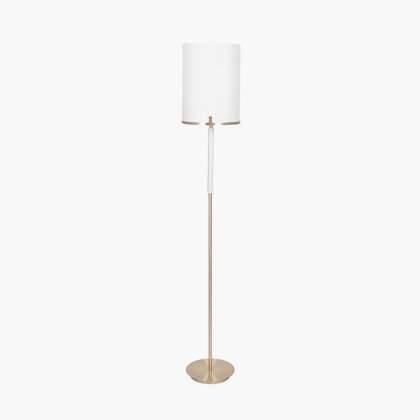 Champagne Gold Metal and Marble Effect Floor Lamp